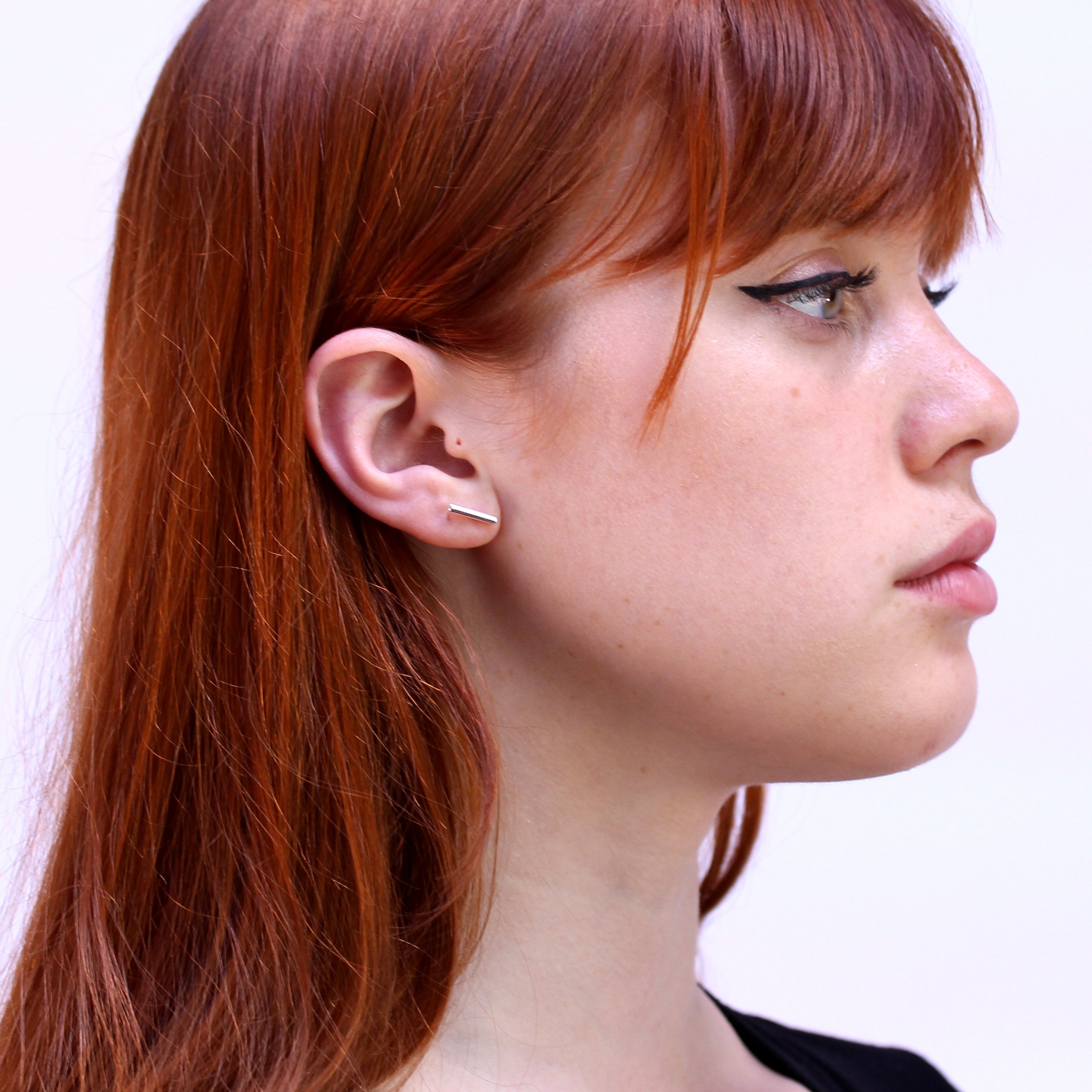 Sterling Silver Bar Stud Earrings