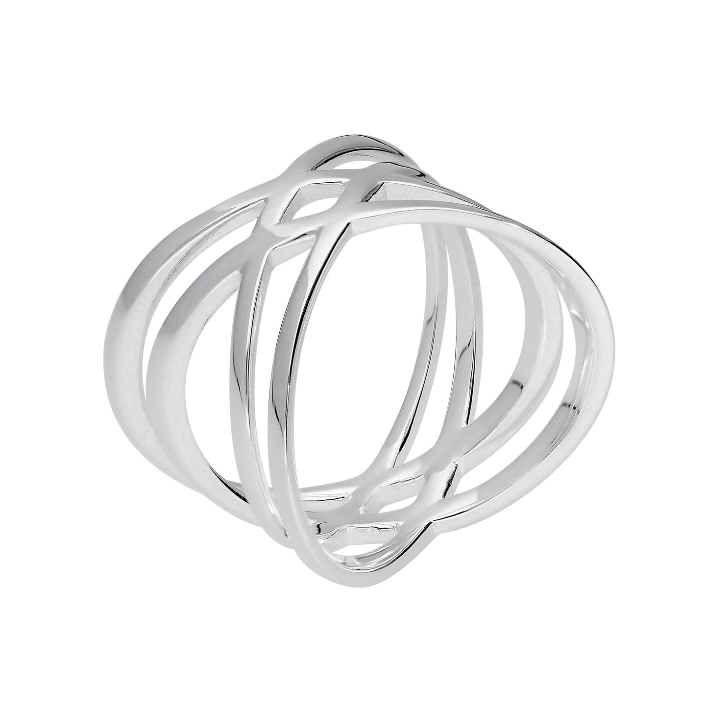 Sterling Silver Double Criss Cross Ring
