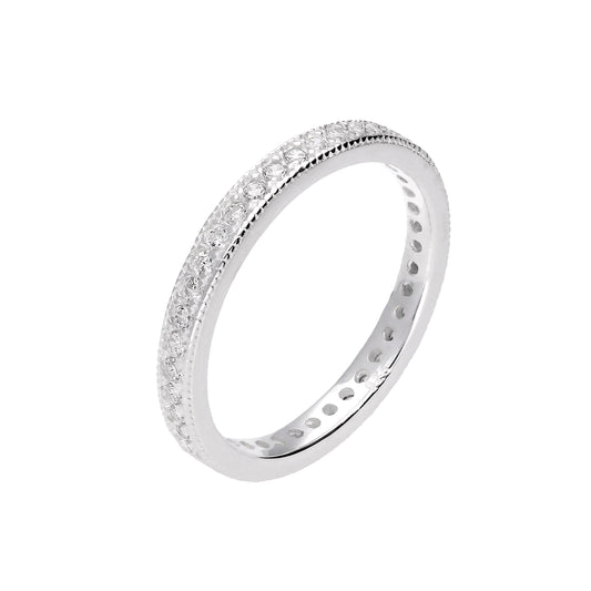 Sterling Silver & CZ Crystal Full Eternity Ring
