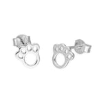 Sterling Silver Animal Pawprint Stud Earrings