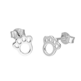 Sterling Silver Animal Pawprint Stud Earrings