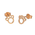 Rose Gold Plated Sterling Silver Animal Pawprint Stud Earrings