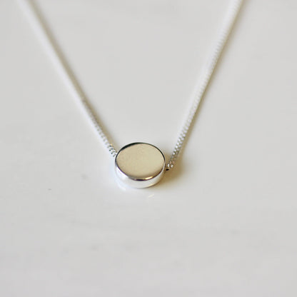 Sterling Silver Round Disc 16 Inch Necklace