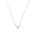Sterling Silver 18 Inch Box Chain Necklace w Cube Bead