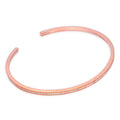 Rose Gold Plated Sterling Silver & Clear CZ Crystal Oval Maiden Teenage Bangle
