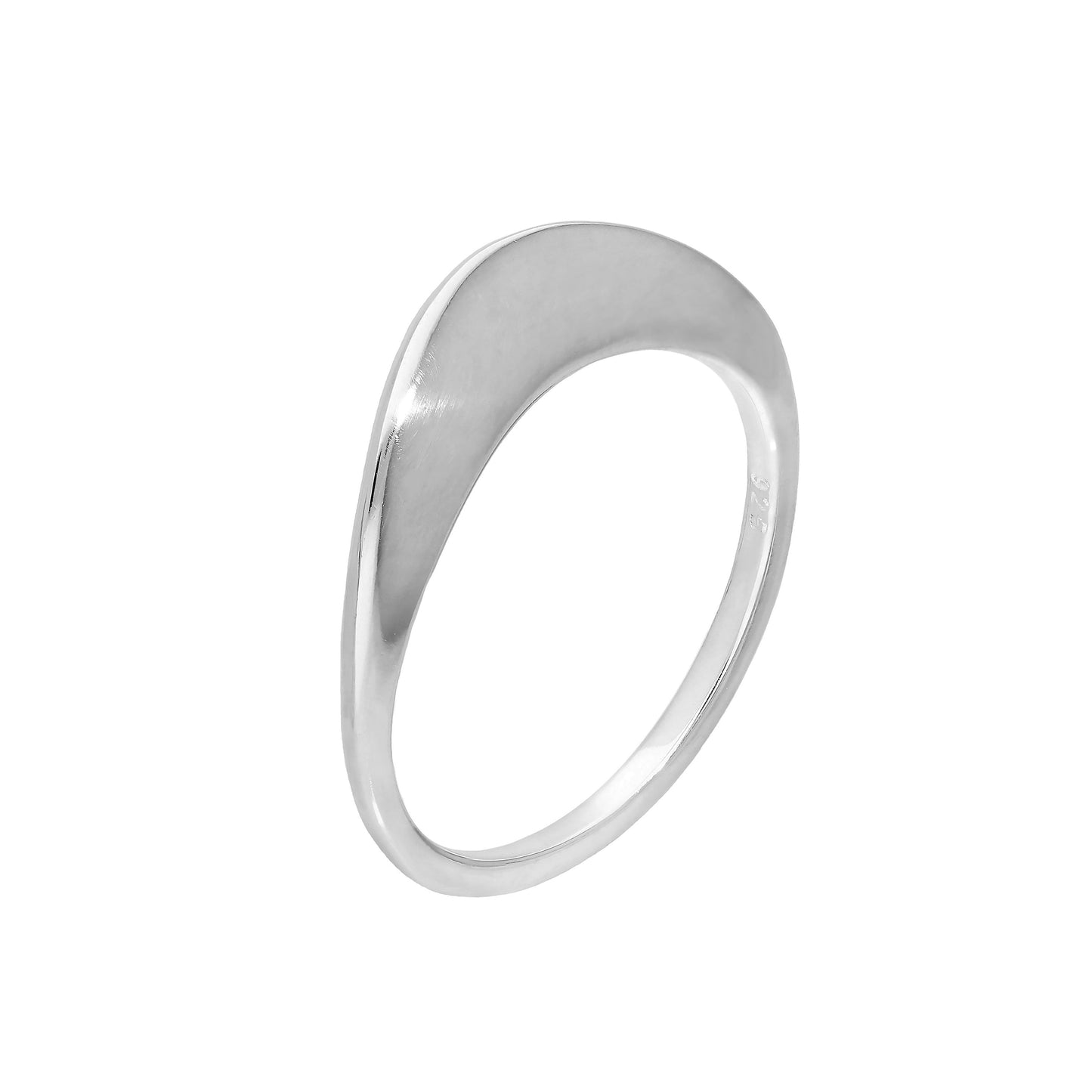 Sterling Silver Curve Fold Midi Ring