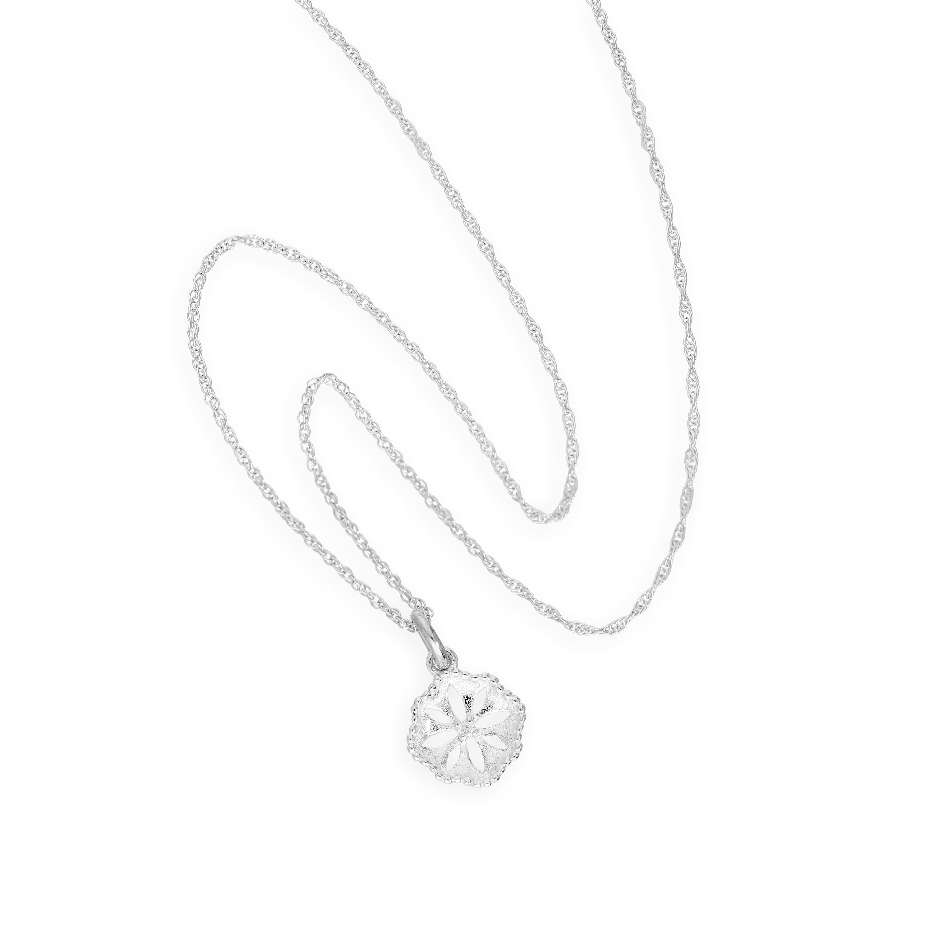Sterling Silver Cut Out Flower Pendant Necklace 16 - 20 Inches