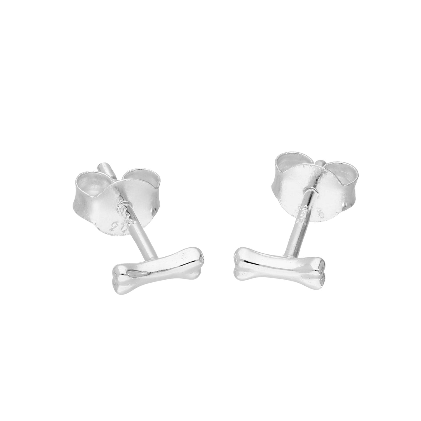 Sterling Silver Bone Stud Earrings