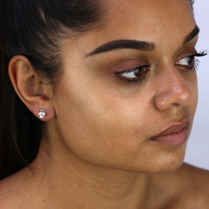 Sterling Silver Skull Stud Earrings