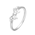 Sterling Silver Ribbon Bow Ring Size J - W