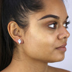 Sterling Silver White Ghost Stud Earrings