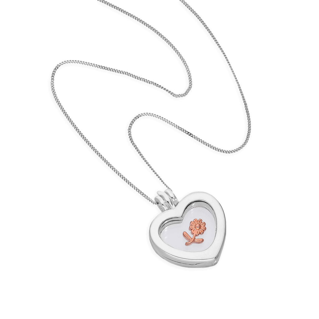 Small Sterling Silver Heart Floating Charm Locket on Chain 14 - 32 Inches