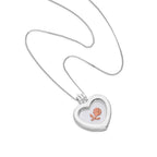 Small Sterling Silver Heart Floating Charm Locket on Chain 14 - 32 Inches