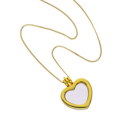 Small Gold Plated Sterling Silver Heart Floating Charm Locket on Chain 16 - 32 Inches