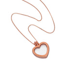 Small Rose Gold Plated Sterling Silver Heart Floating Charm Locket on Chain 16 - 22 Inches
