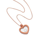Small Rose Gold Plated Sterling Silver Heart Floating Charm Locket on Chain 16 - 22 Inches