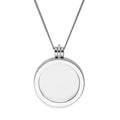 Large Sterling Silver Round Floating Charm Locket on Chain 16 - 24 Inches