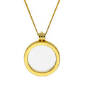 Large Gold Plated Sterling Silver Round Floating Charm Locket on Chain 16 - 24 Inches