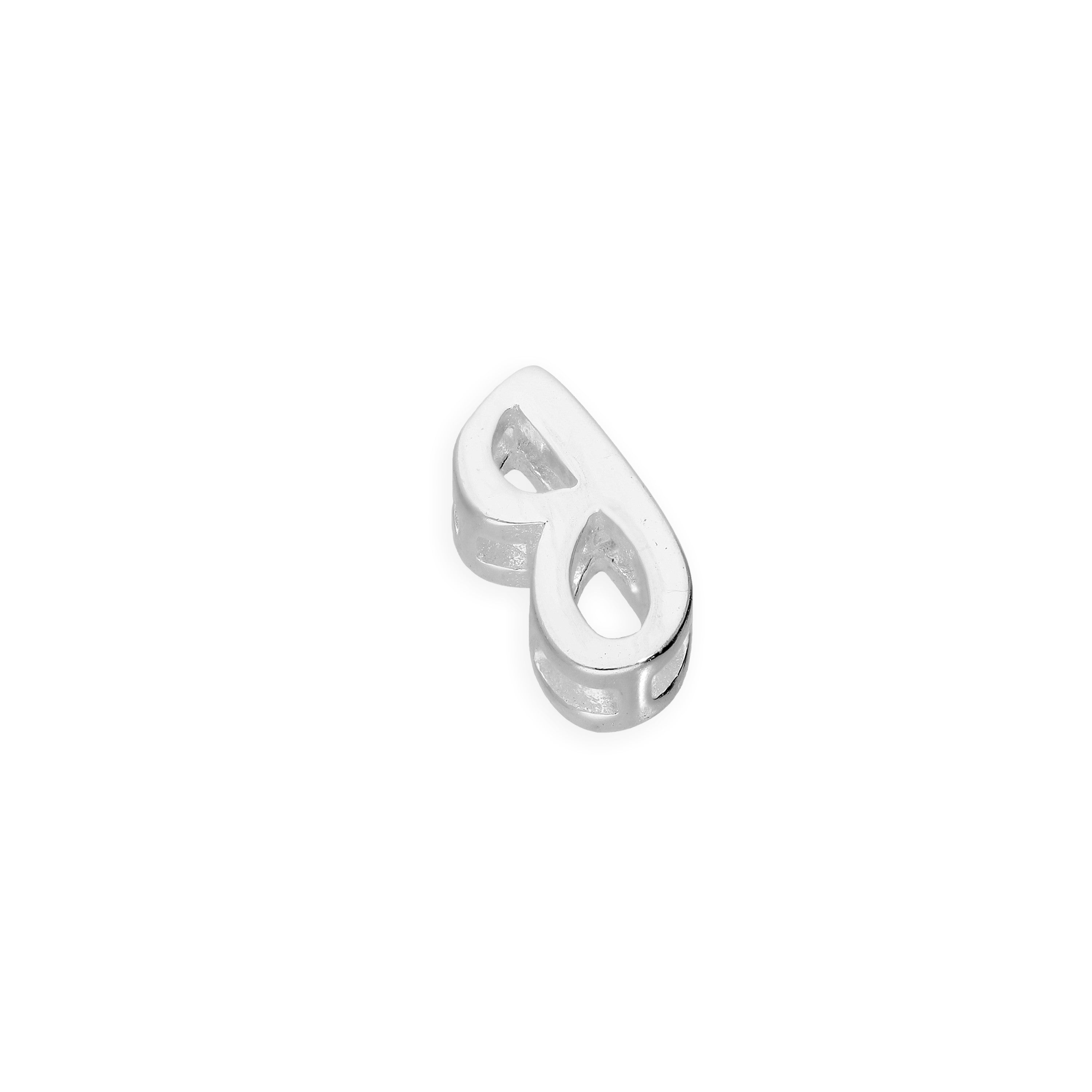 Sterling Silver Floating Fancy Calligraphy Script Letter Charms A - Z