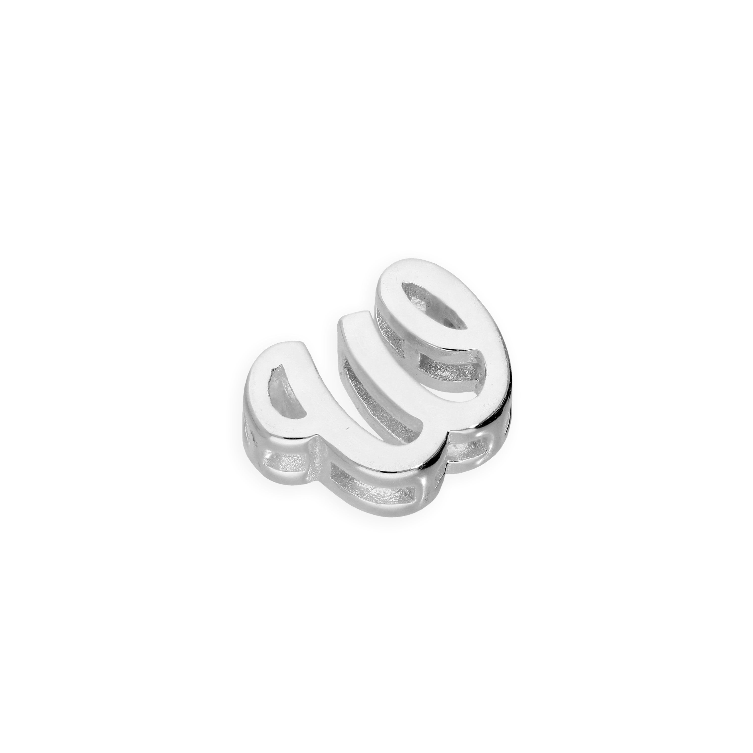 Sterling Silver Floating Fancy Calligraphy Script Letter Charms A - Z