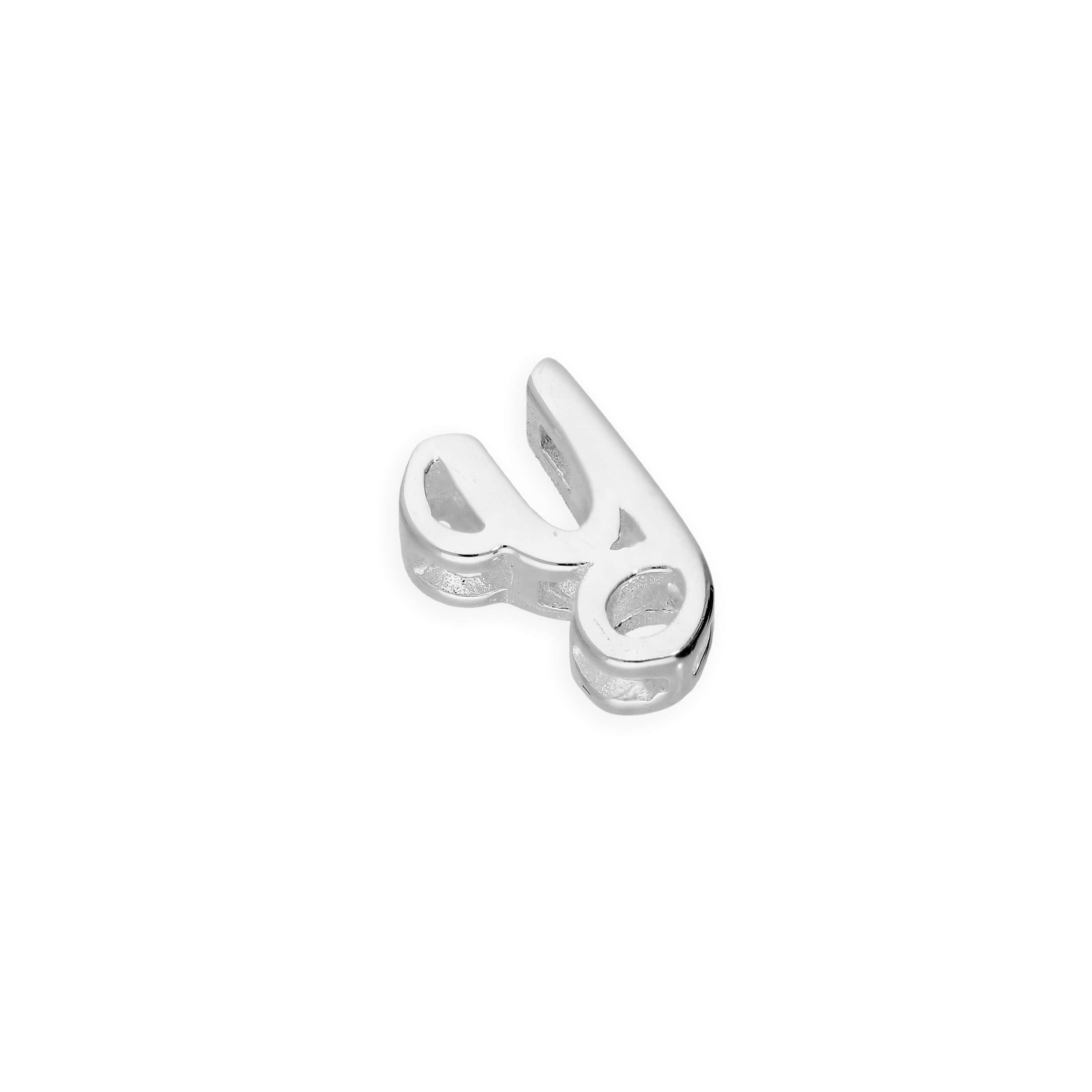 Sterling Silver Floating Fancy Calligraphy Script Letter Charms A - Z