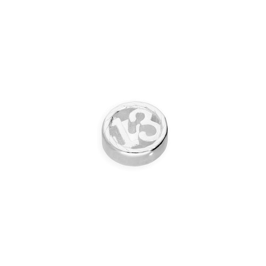 Sterling Silver Floating 13th Birthday Number Charm