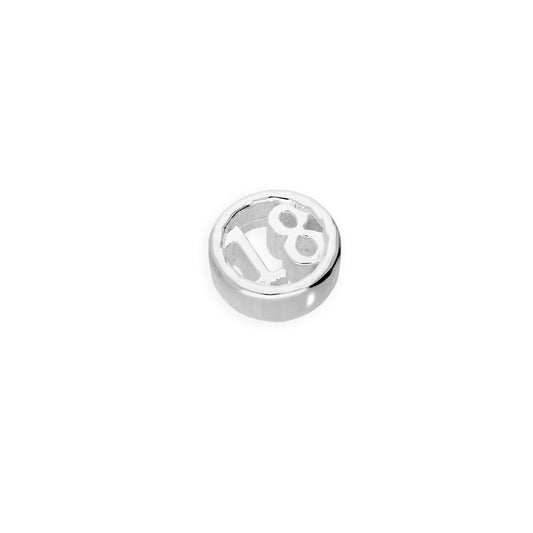 Sterling Silver Floating 18th Birthday Number Charm