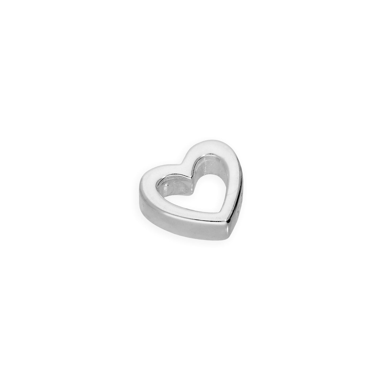 Sterling Silver Floating Heart Outline Charm
