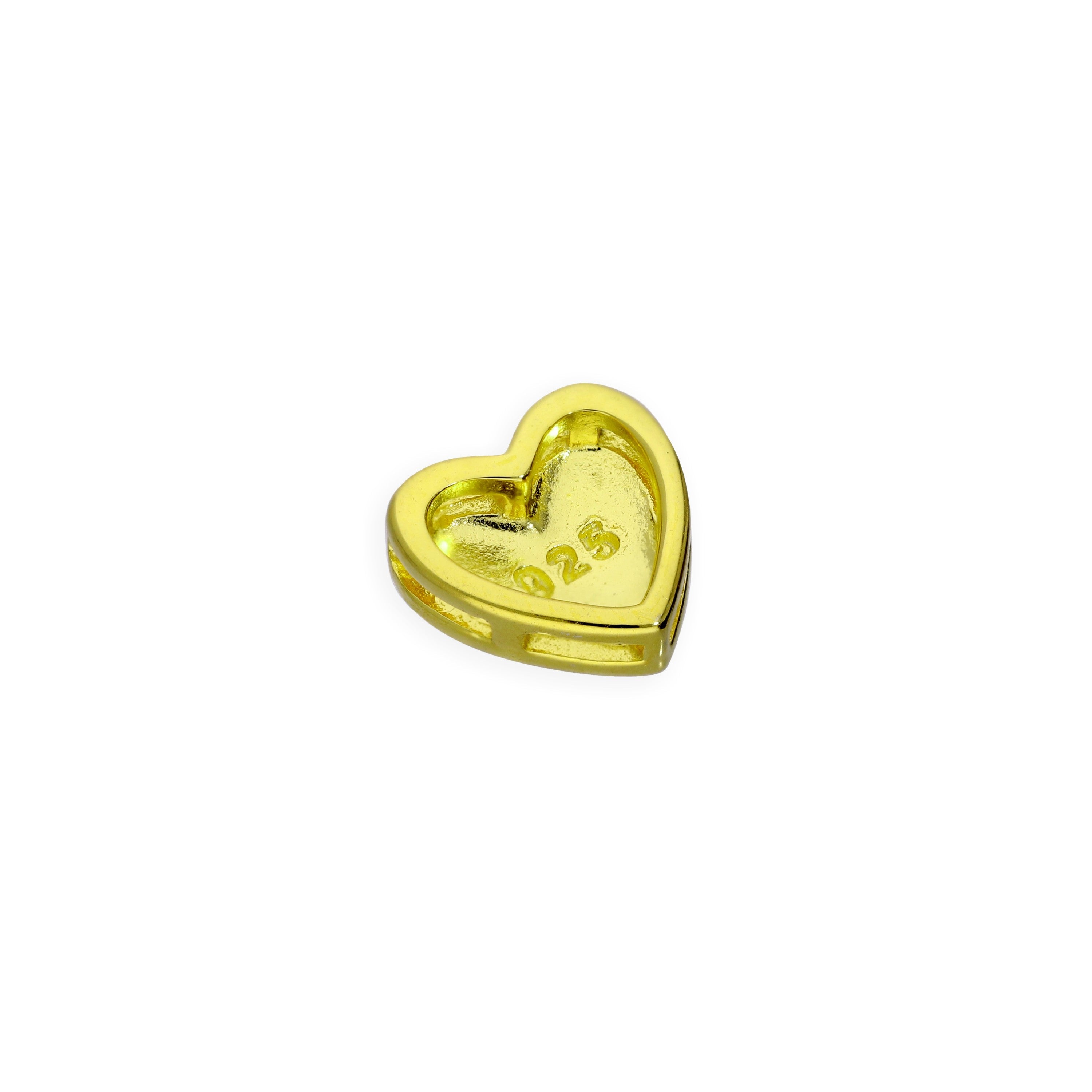 Gold Plated Sterling Silver Floating Heart Charm