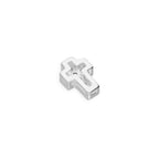 Sterling Silver & Clear CZ Crystal Floating Cross Charm