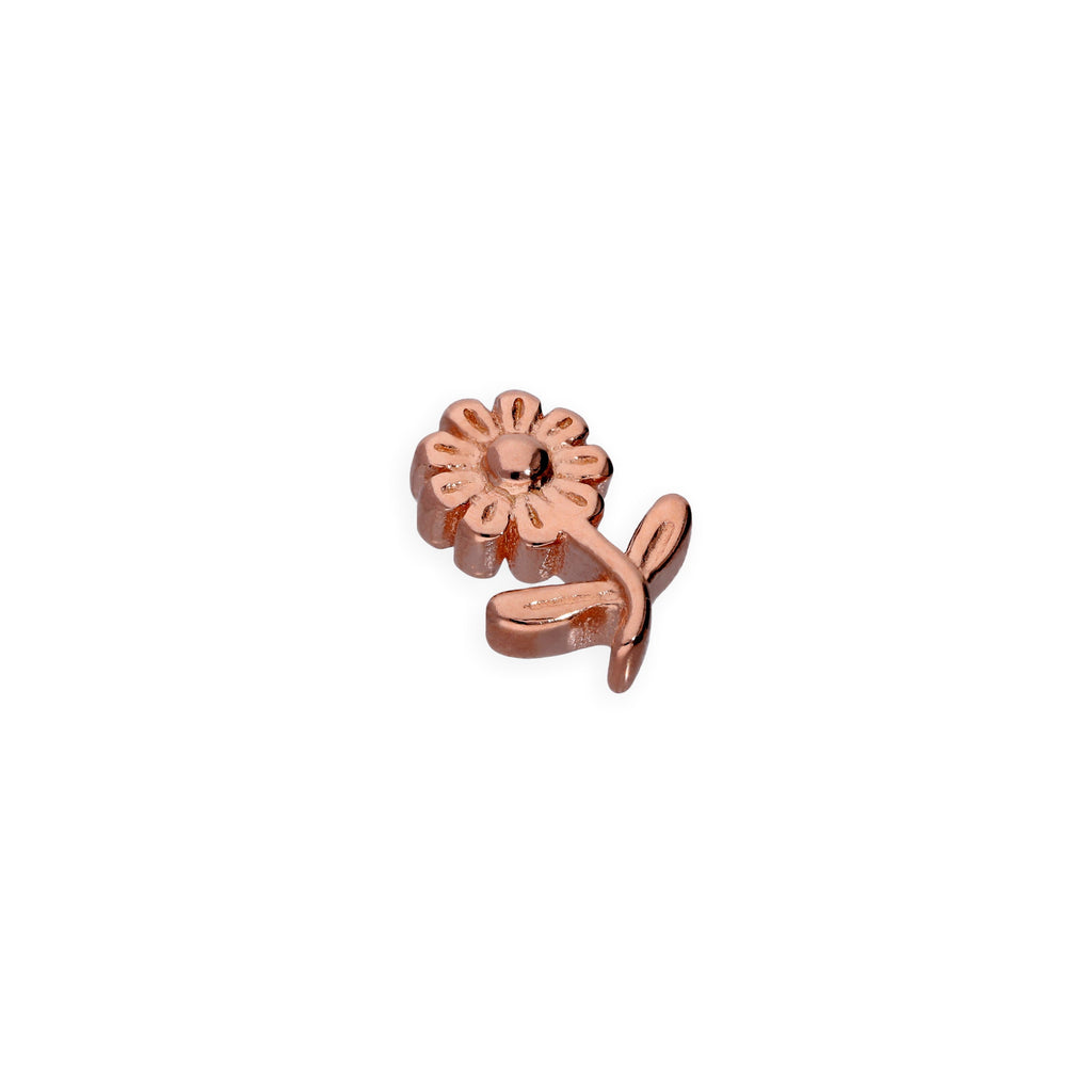 Rose Gold Plated Sterling Silver Floating Flower Charm