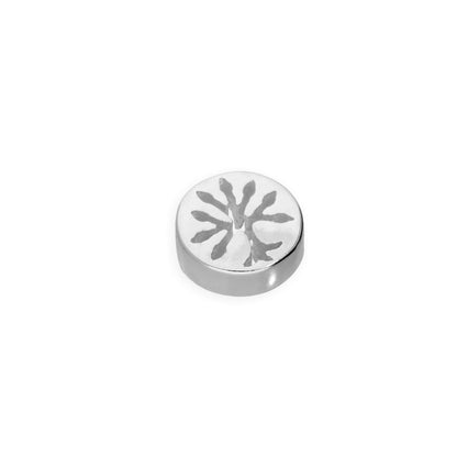 Sterling Silver Floating Round Charm w Cut Out Tree