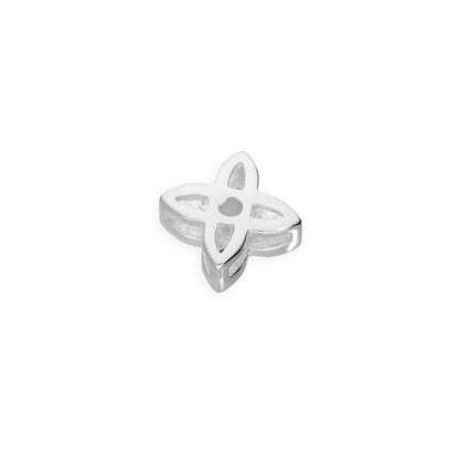 Sterling Silver & Clear CZ Crystal Floating Flower Charm
