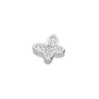 Sterling Silver & Clear CZ Crystal Floating Butterly Charm