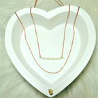 Rose Gold Plated Sterling Silver Double Chain String of Pearls Necklace 15 & 18 Inches