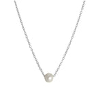 Sterling Silver Adjustable Choker to 18 Inch Pearl Necklace