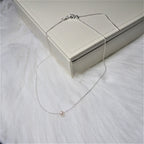 Sterling Silver Adjustable Choker to 18 Inch Pearl Necklace