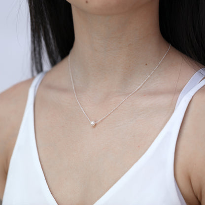 Sterling Silver Adjustable Choker to 18 Inch Pearl Necklace