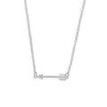Sterling Silver & Genuine Diamond 18 Inch Arrow Necklace