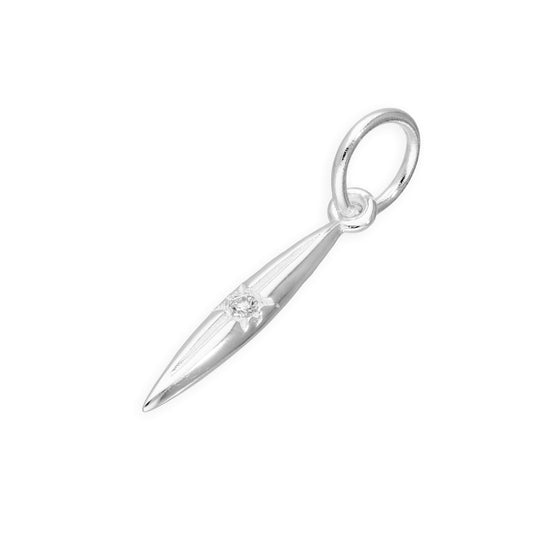 Sterling Silver & Genuine Diamond Spike Pendant Charm