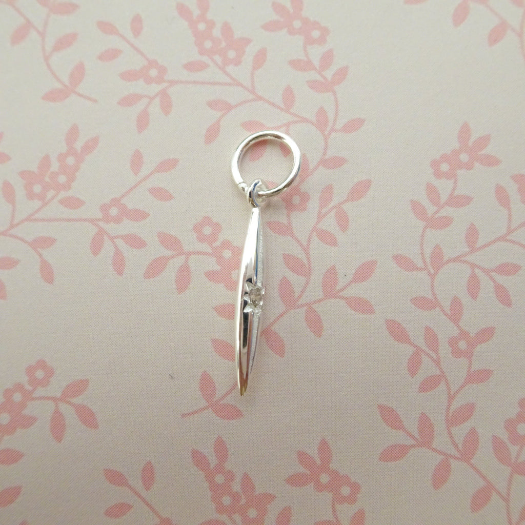 Sterling Silver & Genuine Diamond Spike Pendant Charm