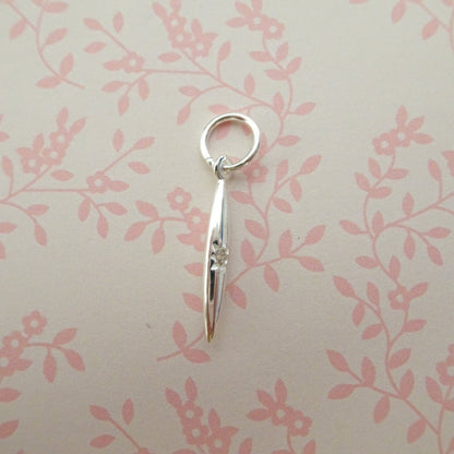 Sterling Silver & Genuine Diamond Spike Pendant Charm