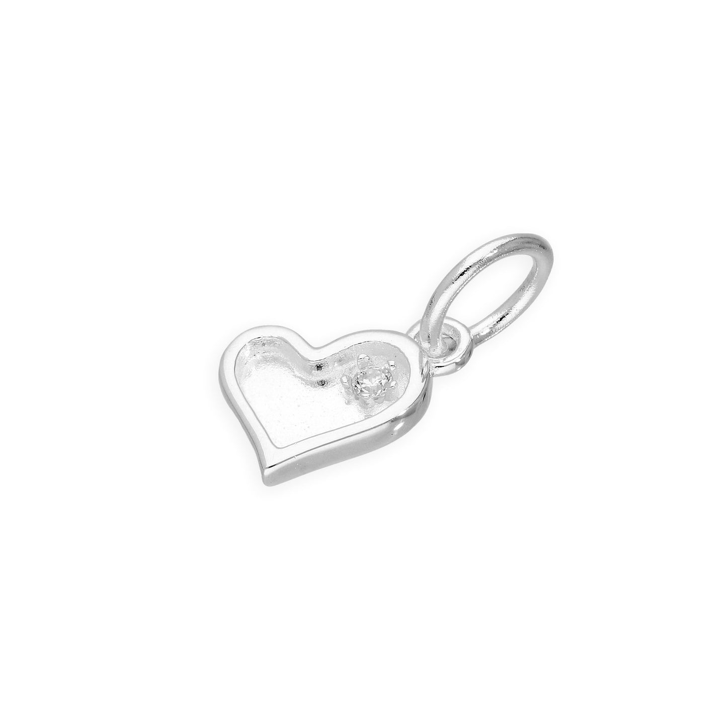 Sterling Silver & Genuine Diamond Heart Charm