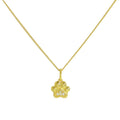Gold Plated Sterling Silver & Genuine Diamond Pawprint Necklace