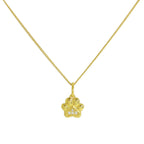 Gold Plated Sterling Silver & Genuine Diamond Pawprint Necklace
