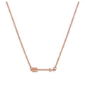 Rose Gold Plated Sterling Silver & Genuine Diamond 18 Inch Arrow Necklace