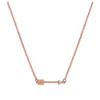 Rose Gold Plated Sterling Silver & Genuine Diamond 18 Inch Arrow Necklace