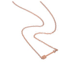 Rose Gold Plated Sterling Silver & Genuine Diamond 18 Inch Arrow Necklace