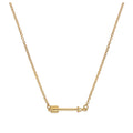 Gold Plated Sterling Silver & Genuine Diamond 18 Inch Arrow Necklace