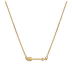 Gold Plated Sterling Silver & Genuine Diamond 18 Inch Arrow Necklace
